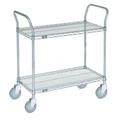 Commercial 24 in x 48 in 2-Tier Chrome Wire Cart 86342